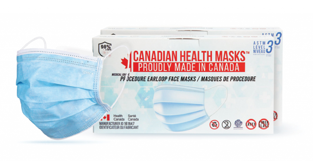 3 Ply Disposable Mask (Level 3, Case of 1000) Made in Canada Firstaid4u